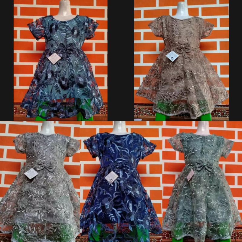 COD Dress Brukat Anak Premium / Dress Pesta Anak / Baju Anak / Baju Brokat / Dress Brukat Anak Premium