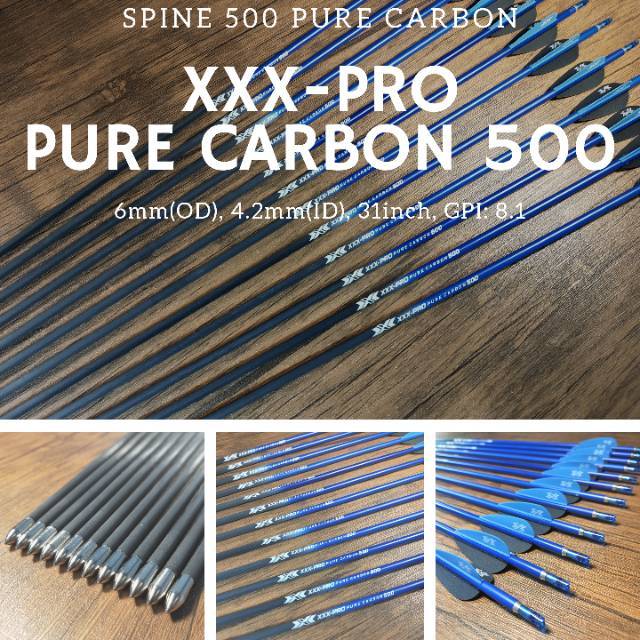 XXX-PRO PURE CARBON 500 - Arrow Pure Carbon Spine 500 -Full Karbon Olahraga