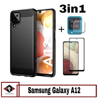 Promo 3-IN1 Case Samsung Galaxy A12 A32 A52 A72 Carbon