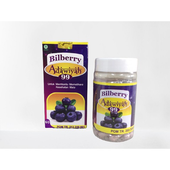 Kapsul Bilberry Adawiyah Original - Kapsul Bilberry Adawiyah Asli - Vitamin Mata Herbal - Suplemen Mata Alami - Obat Mata Katarak - Obat Mata Plus - Obat Mata Minus - Obat Mata Berlemak - Nutrisi Mata Herbal - Bilberry Adawiyah 99 Asli Original