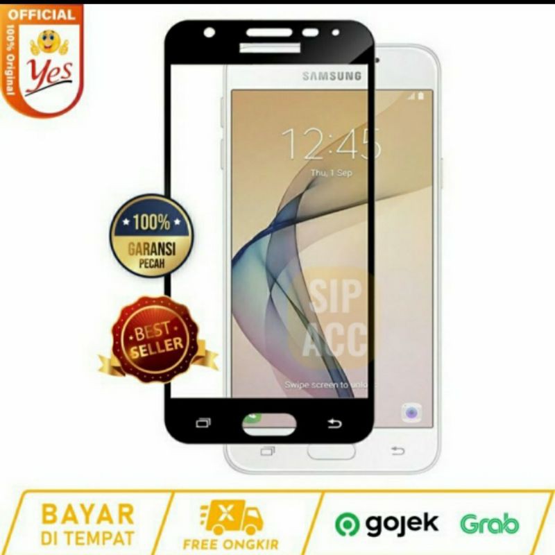 TEMPERED GLASS SAMSUNG S7 FLAT -  TEMPERED GLASS FULL LEM SAMSUNG S7 FLAT -  hitam