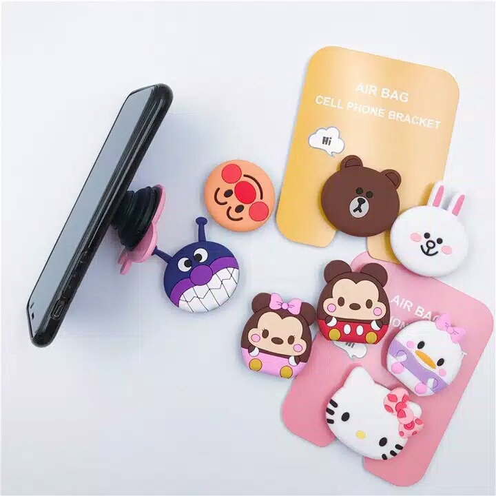 Pop Socket HP 3D Karakter Cartoon / Pop Socket 3D / Pop Socket Aksesoris HP