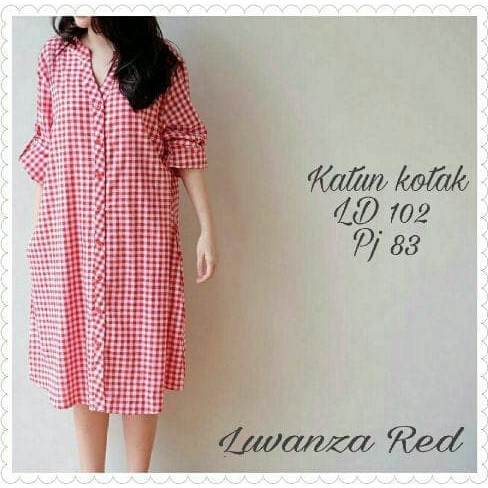 [luvanza red RO] tunik wanita katun merah