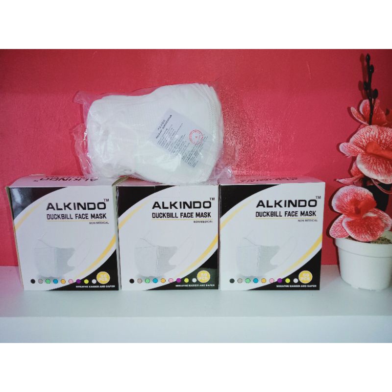Masker Duckbill // putih // hitam // free konektor masker kain // 4 ply
