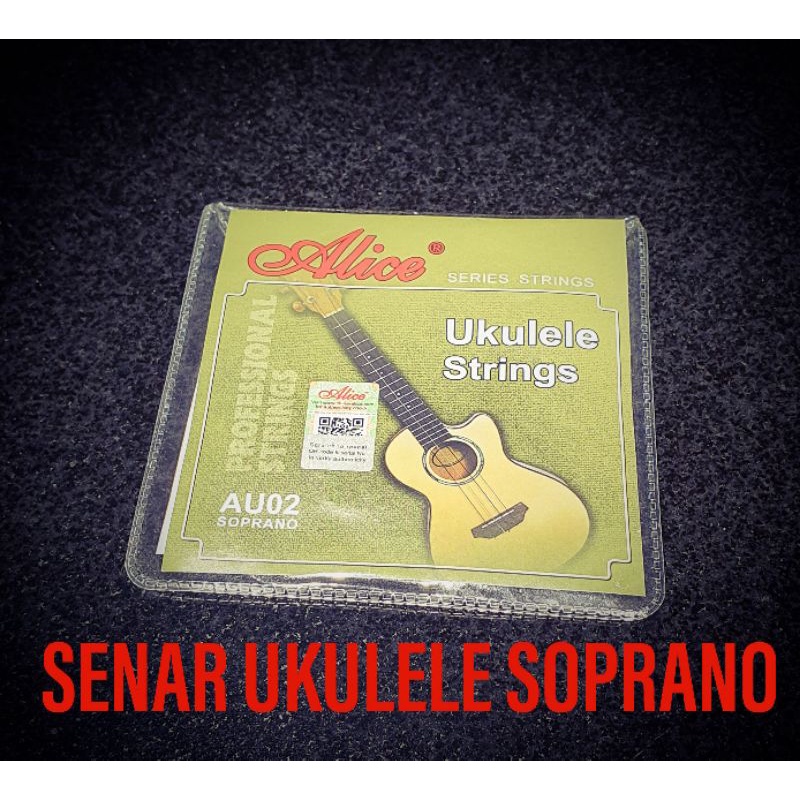 SENAR UKULELE MEREK ALICE TYPE SOPRANO 1 SET WARNA HITAM DAN CLEAR