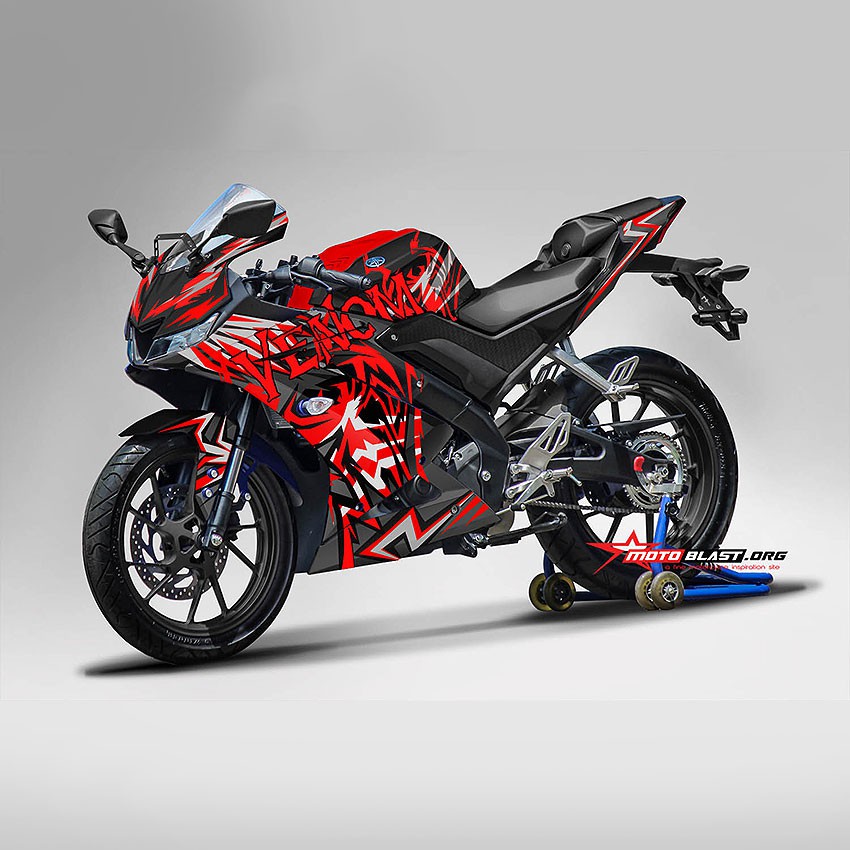 Decal Stiker R15 V3 BLACK RED VENOM