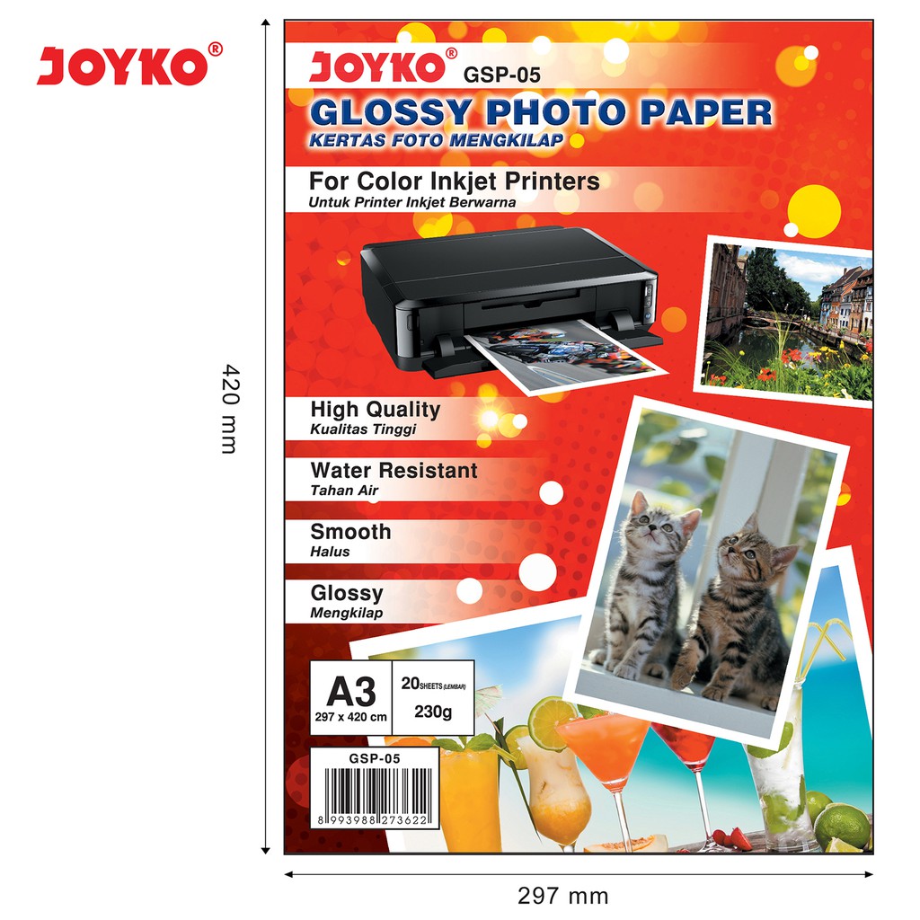 

Glossy Photo Paper Kertas Foto Mengkilap GSP-05 20 Sheets Lembar