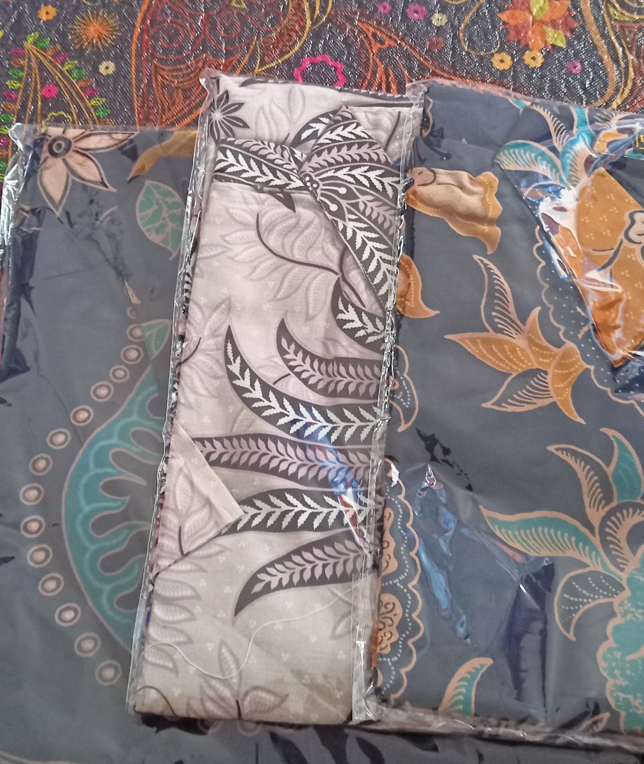 Purbo Mukti Navy Kemeja Batik Pria Full Furing Bahan Katun Cabut Primisima