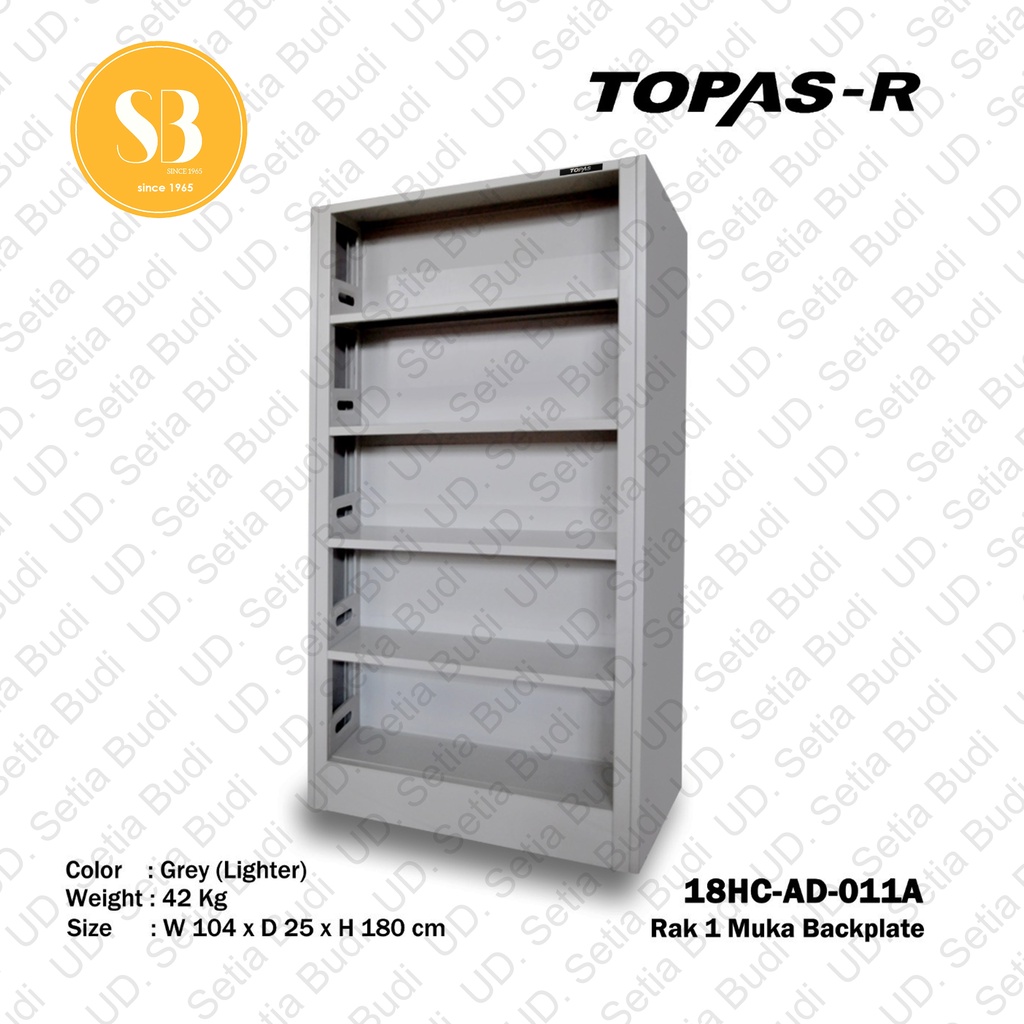 Rak Buku Besi 1 Muka Sandaran Belakang TOPAS AD 011A