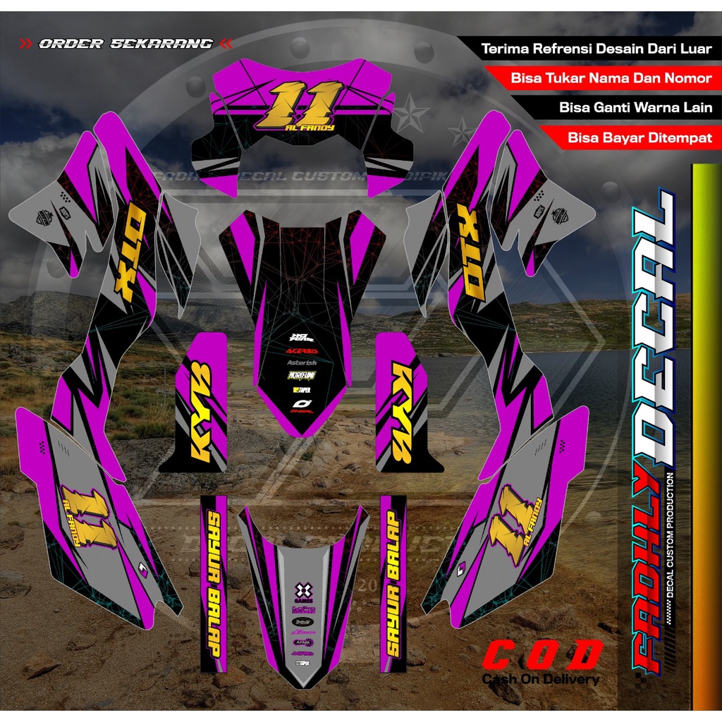 Decal KLX Dtracker New Pink Keren Sticker Fullbody