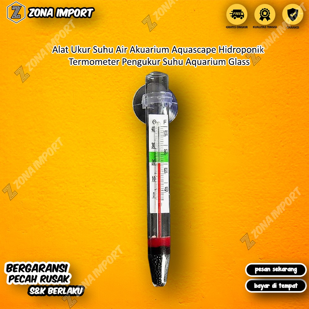 Alat Ukur Suhu Air Akuarium Aquascape Hidroponik Termometer Pengukur Suhu Aquarium Glass