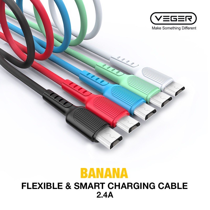 Kabel Data Veger Banana Fast Charging Kabel Micro Type C Iphone Veger