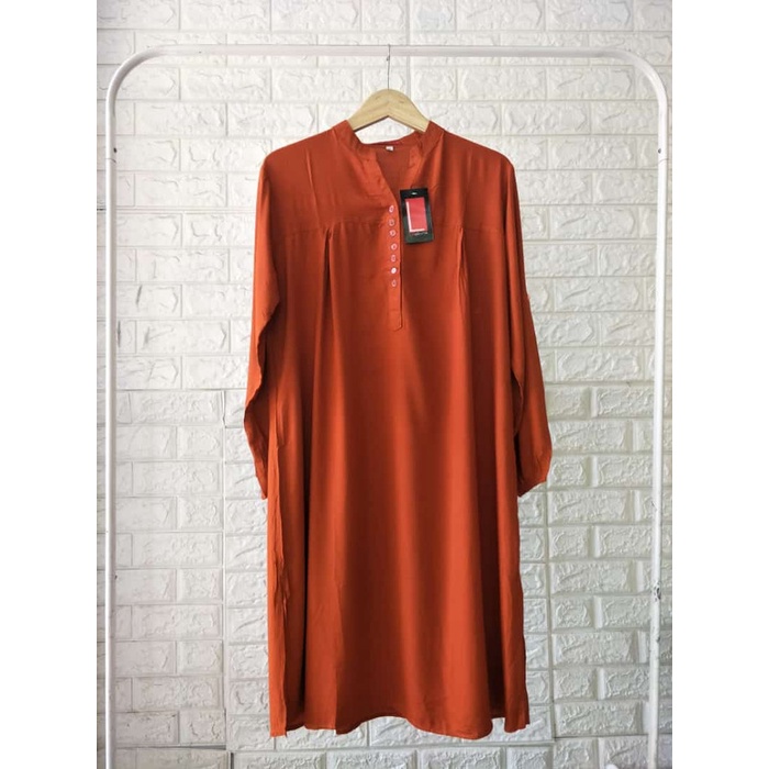 Tunik Polos Rayon Orange Bata - M