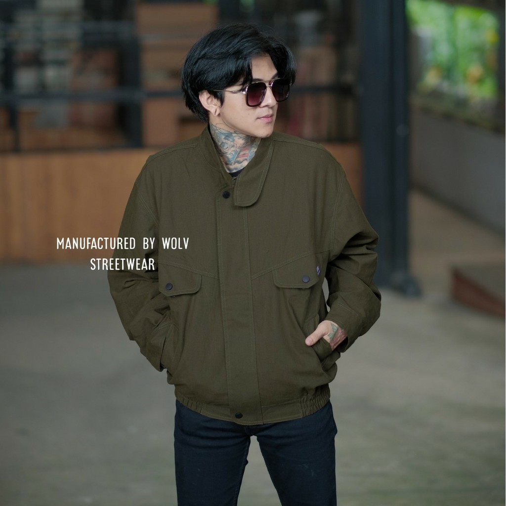 Jaket Bomber Flight Wolv / Jaket Bomber Pria / Jaket Casual Pria / Jaket Canvas Pria / Bomber Pilot