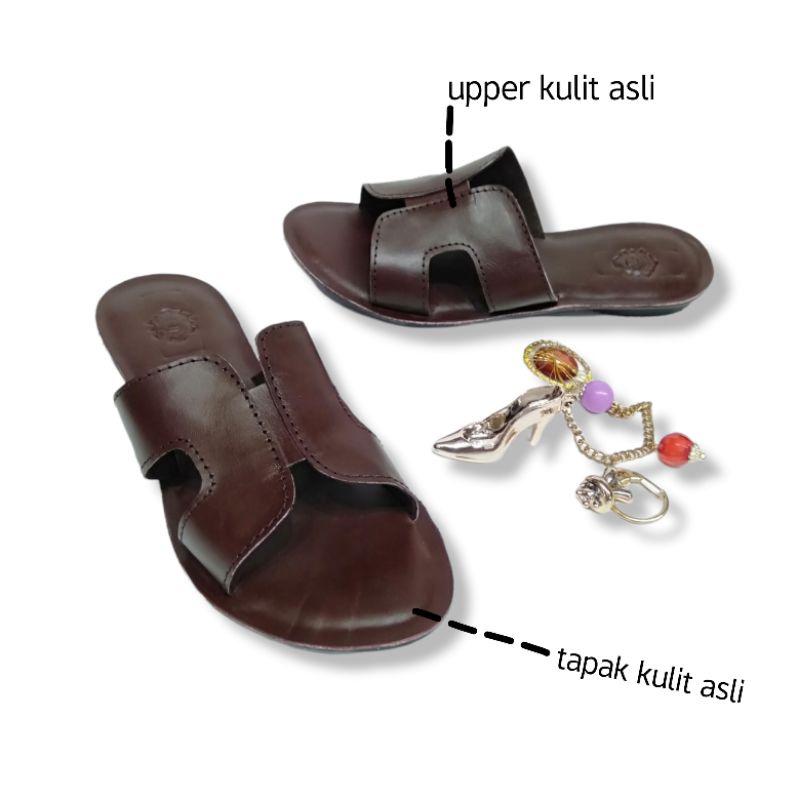 LWR leather Sandal Wanita Cewek Full Kulit Asli Sampai Tapak