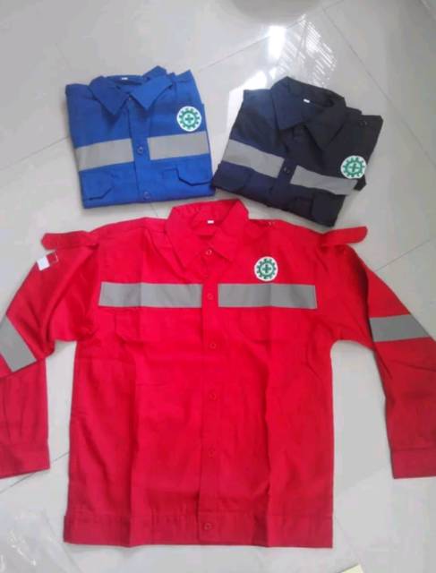 SERAGAM SAFETY MERAH BIRU DONGKER