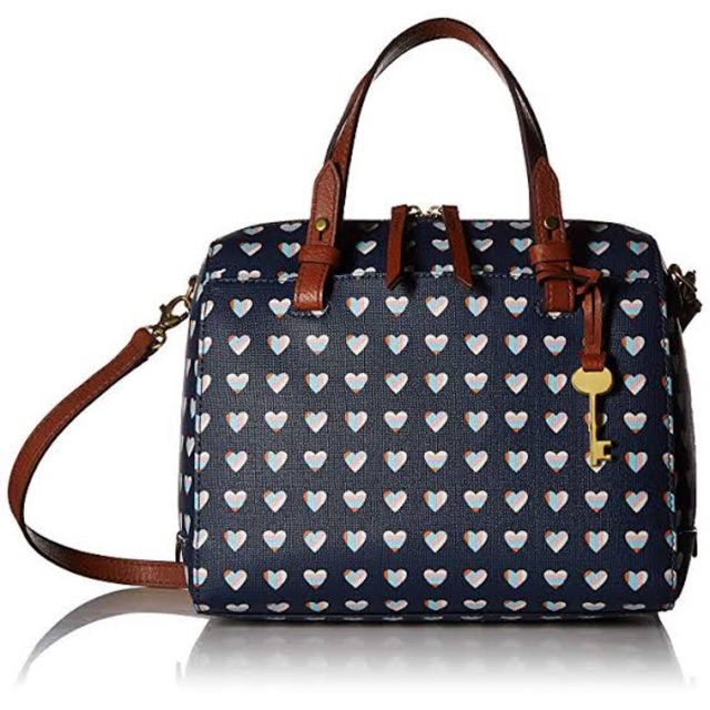 TAS FOSSIL RACHEL SATCHEL NAVY MULTI NEW ORIGINAL | Shopee