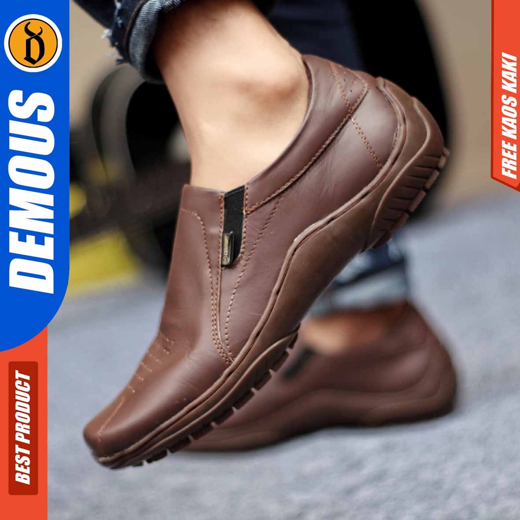 DEMOUS BADIL Sepatu Formal Casual Pantofel Kulit Asli Pria