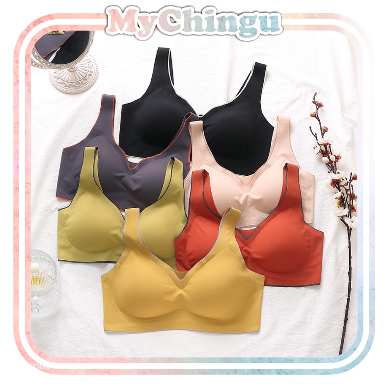 ❀ Chingu ❀ PW117 COD Bra Pakaian Dalam Wanita Lateks Push Up Bralette Mulus Nyaman Import Surabaya