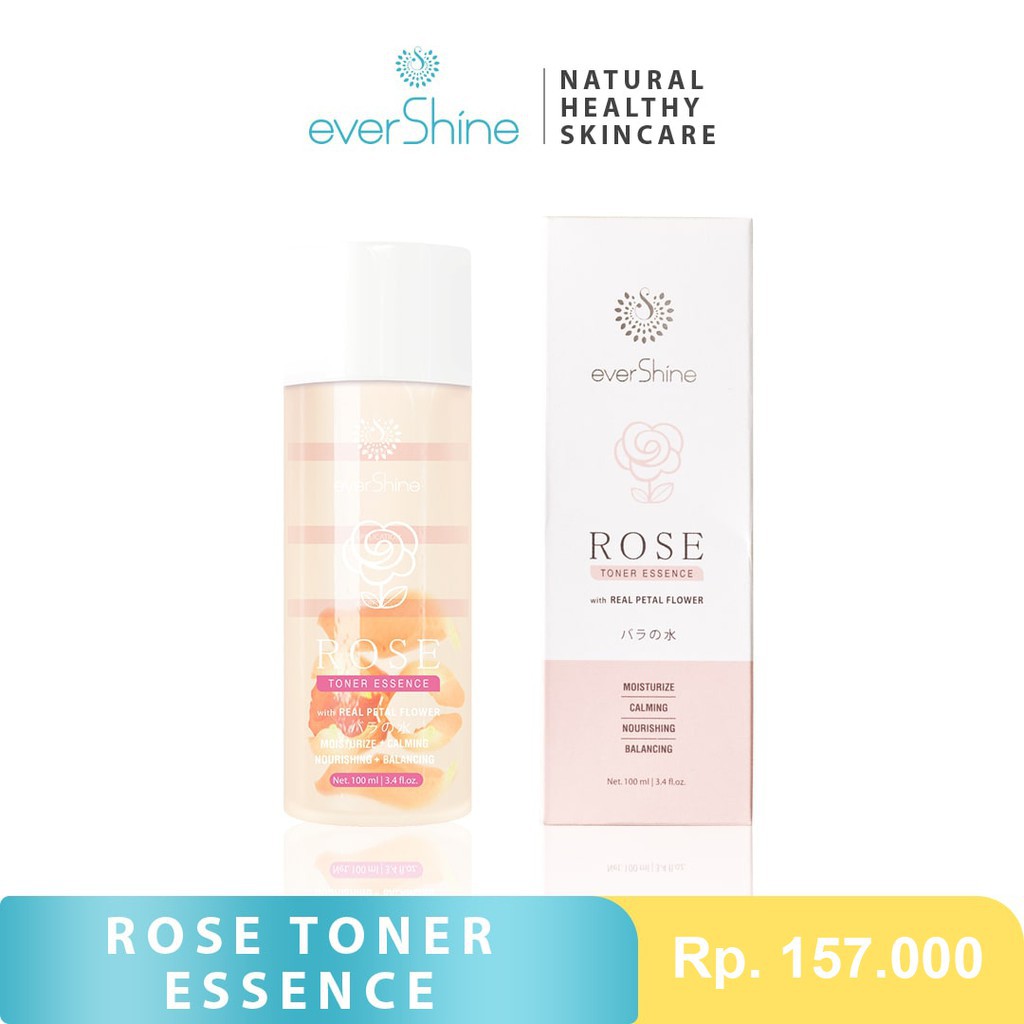 Rose Toner Essence with real petal flower / air mawar asli