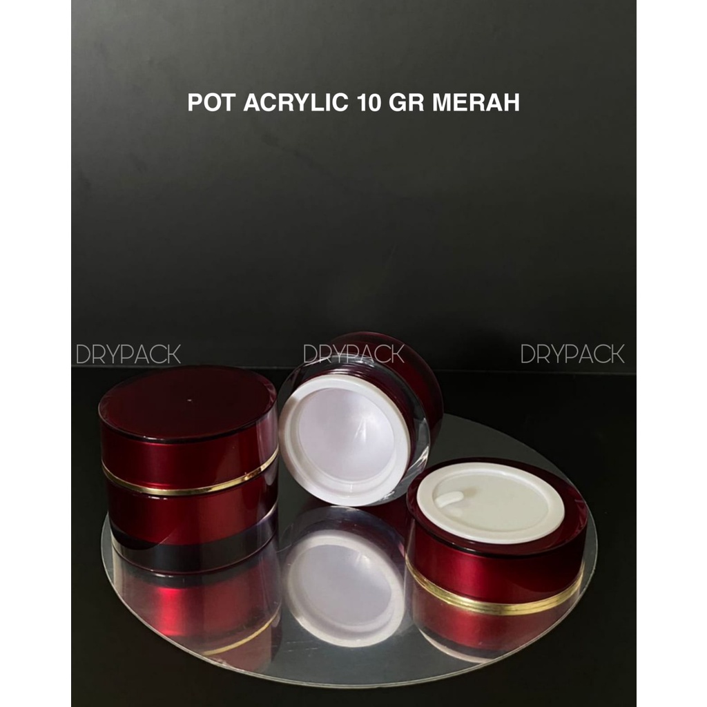 Pot Acrylic 10 gr Merah Maroon List Gold