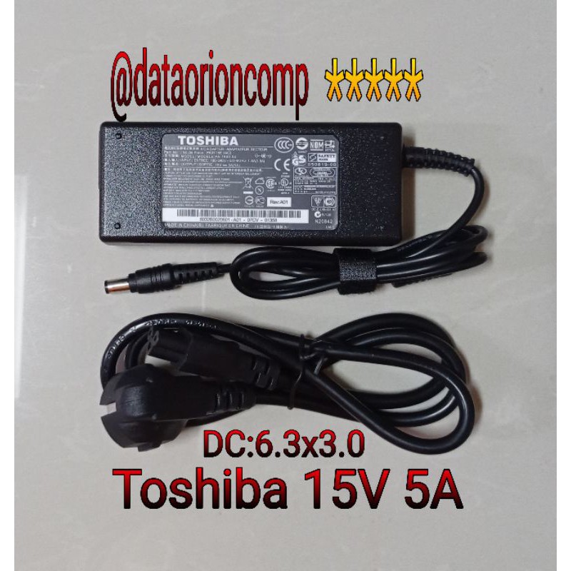 Adaptor Charger Toshiba 15V 5A DC 6.3*3.0 mm for Toshiba M45 M20 M30 A50 M100 M200 M500