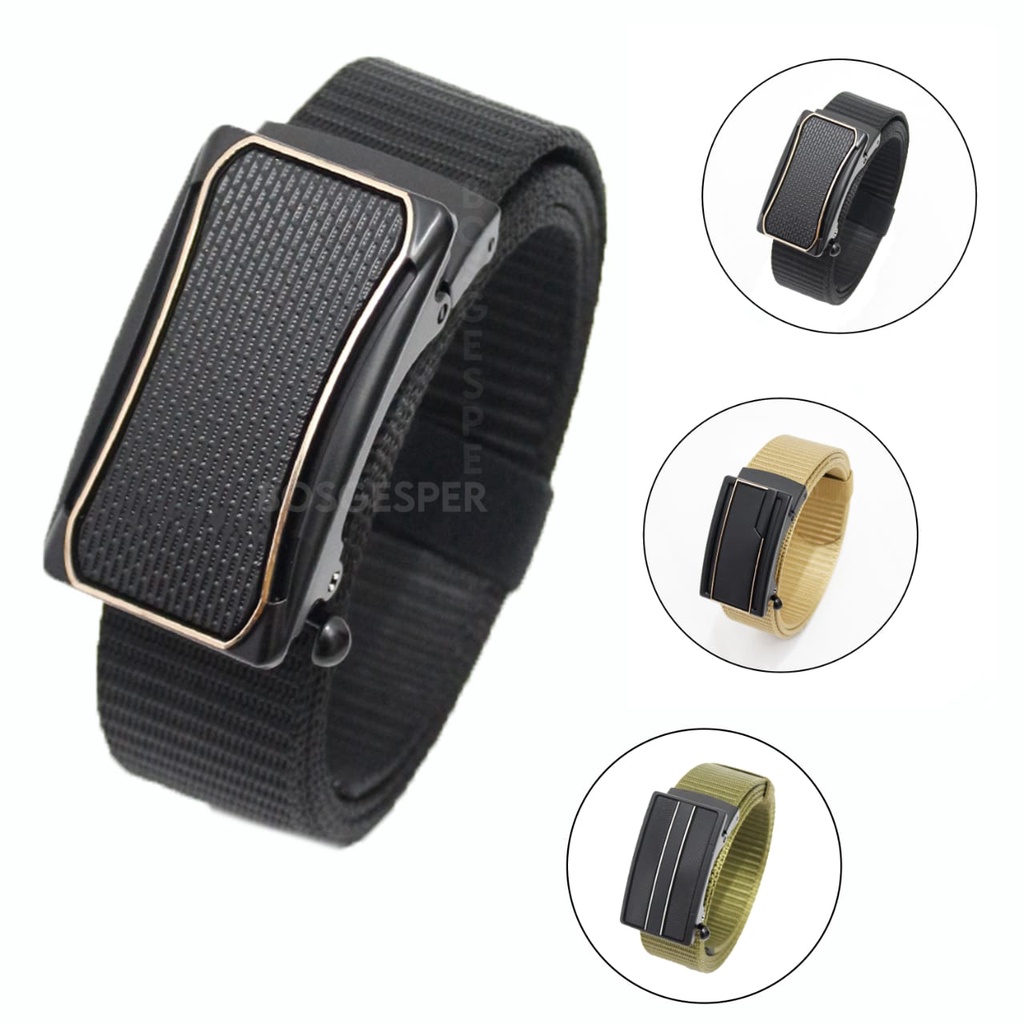 Buckle Style - Ikat Pinggang Pria - Ikat Pinggang Rel Bahan Nylon - Ikat Pinggang terlaris