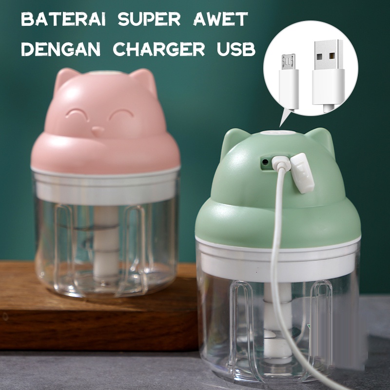 [BISA COD ]YUN Blender Kapsule Portable Penggiling Daging Bumbu Mini Chopper Cutter Quatre Elektrik Grinder Baby Food Processor 250ML /100ML  Terbuat Dari Material Food Grade Baterai Super Awetdengan Charger USB