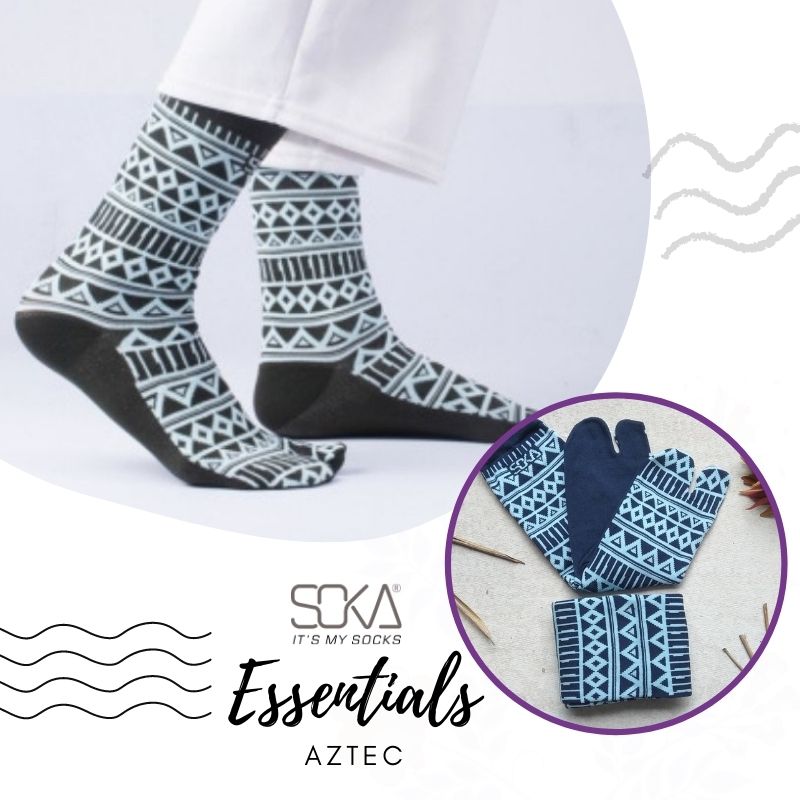 Kaos Kaki Jempol Soka Essentials Motif Batik Aztec