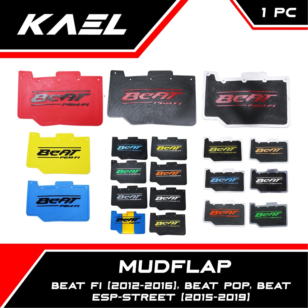 Mudflap Beat FI-Pop-eSP-Street-Lama-New 2012-2019-F1-Old Mud Flap Karet Penahan-Tutup Lumpur Kolong Spakbor Belakang-Pelindung Dinamo Polos-Carbon