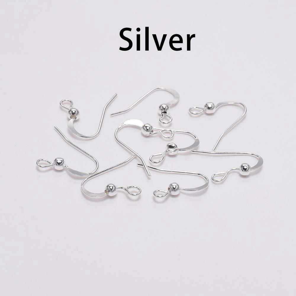 100Pcs 19*18mm Earring Components Hooks Twist Silver Gold Bronze Ear Hook Clasps Earring Wires Findings For DIY Jewelry Making