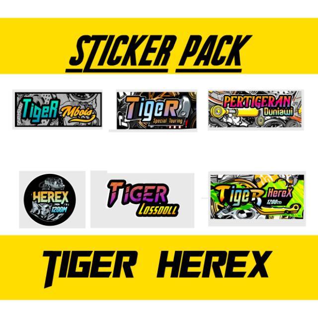 Sticter stiker tiger herex bahan vnyl merk camel sudah laminasi glossy sticker herex herex