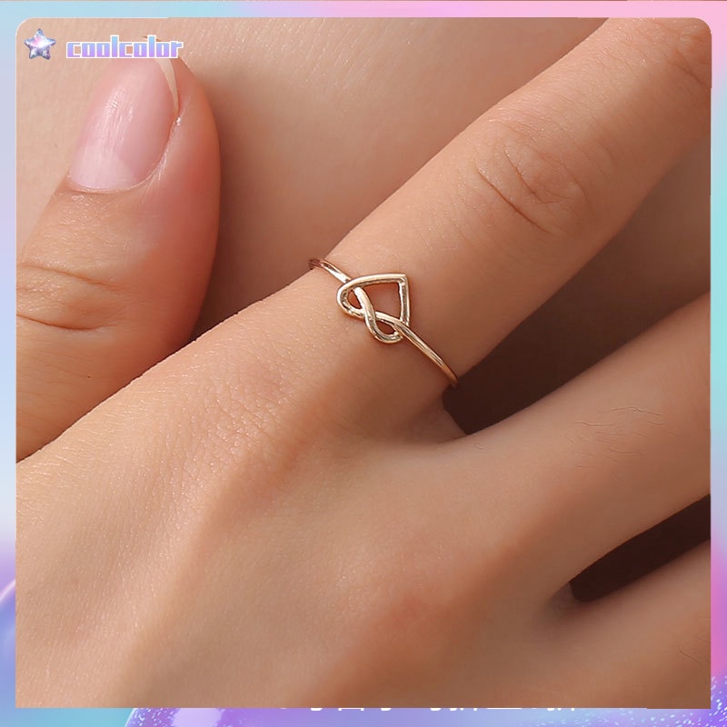 【Ready stock】cincin wanita korea murah cinta Berongga Disesuaikan Tiga Dimensi anak perempuan cincin fashion simple COD