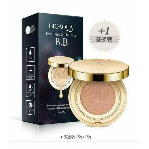 SALE BIOAQUA BB GOLD LIQUID CUSHION EXQUISITE & DELICATED + REFILL ORI TERMURAH