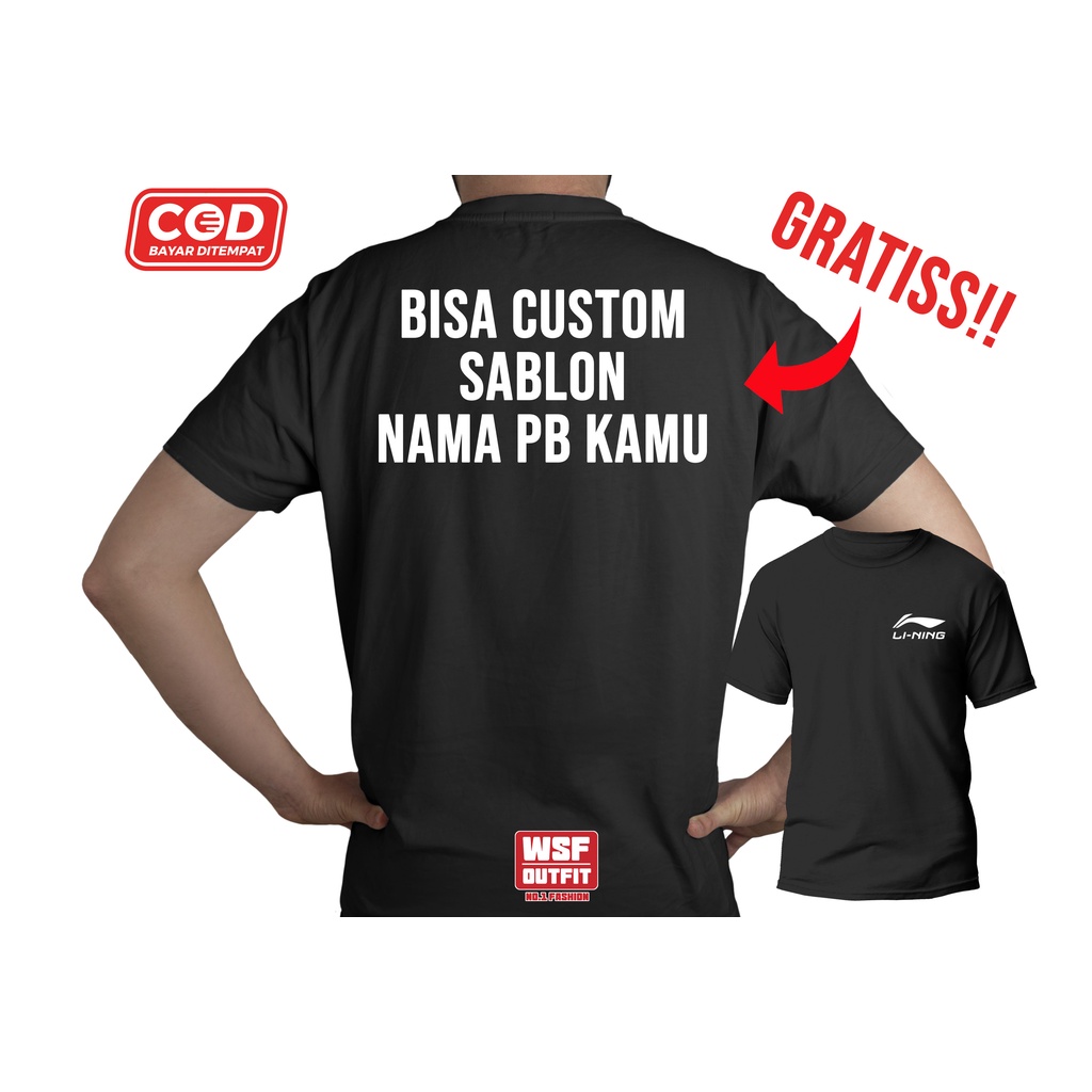 ( COD ) WSF - Kaos CUSTOM LINING Bisa COD kaos olahraga baju badminton Gratis Ongkir Pakaian Pria Te