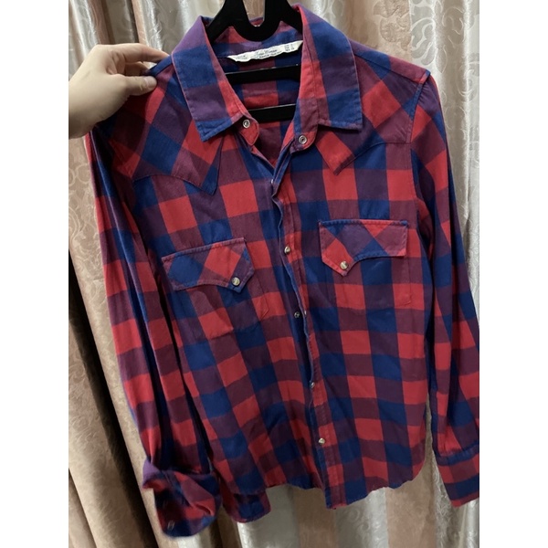Kemeja Wanita Zara (Motif Kotak) Size: L