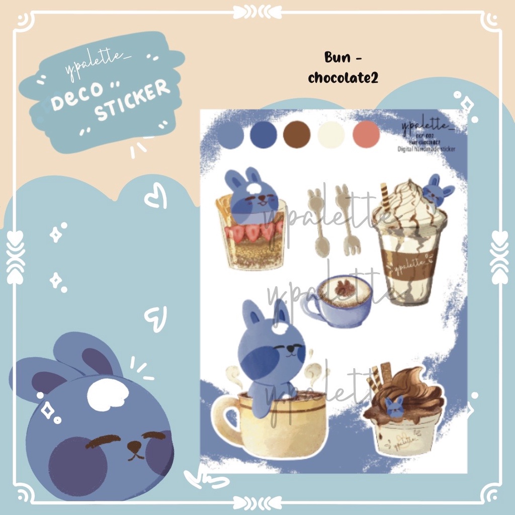 

y.palette_ - Bun Chocolate2 | Sticker Dekorasi Bunny | Sticker Bunny | Sticker Planner