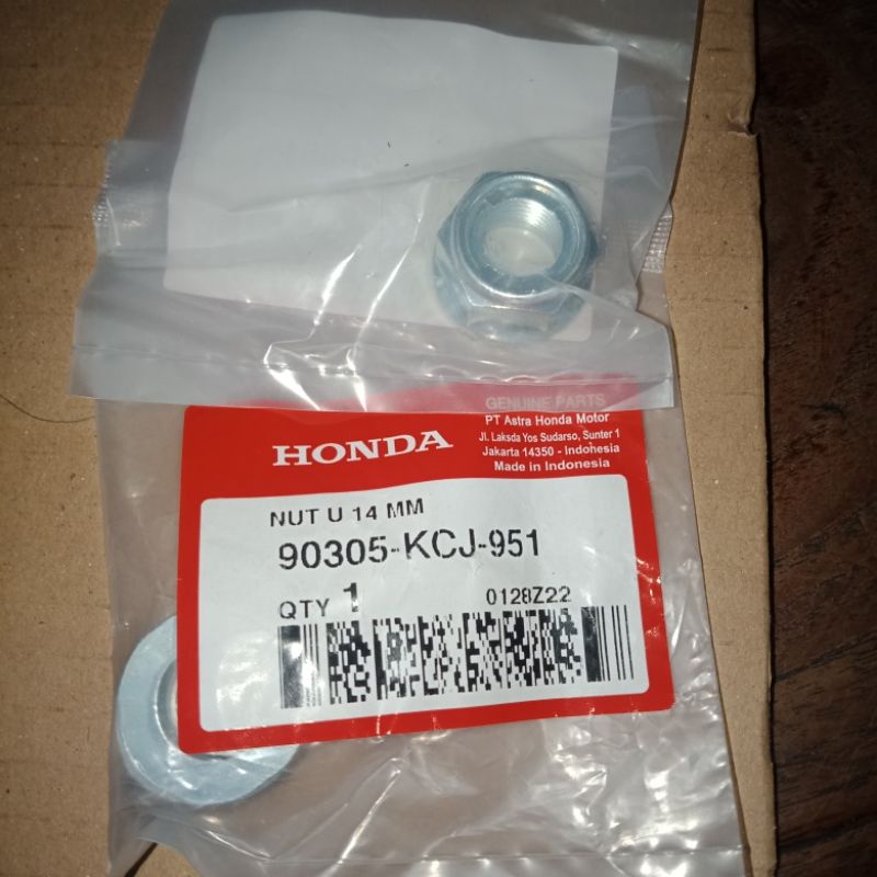Mur/Nut [90305-KCJ-951] 14mm As Roda Depan / Mur As Arm CRF 150L Original AHM Genuine Part
