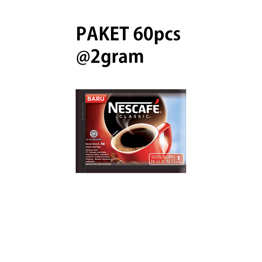 

Nescafe Classic 2 gr 60 pcs