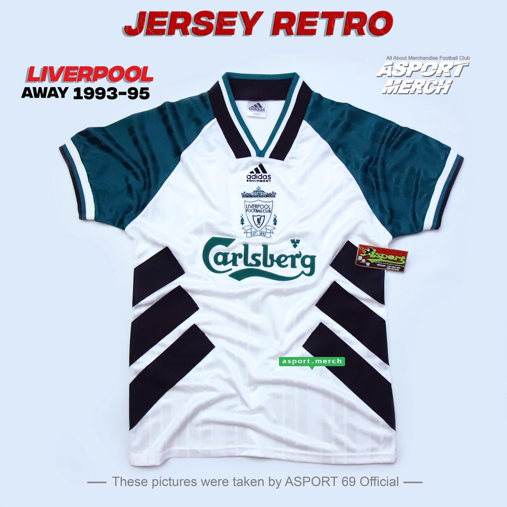 JERSEY BOLA RETRO LIVERPOOL TULANG AWAY 1993 1995 JERSEY LFC AWAY 93 95 RETRO TULANG IMPORT
