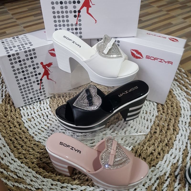 SOFIYA WEDGES TAPAK TAHU MOTIF BARU || BISA COD || 7037-5