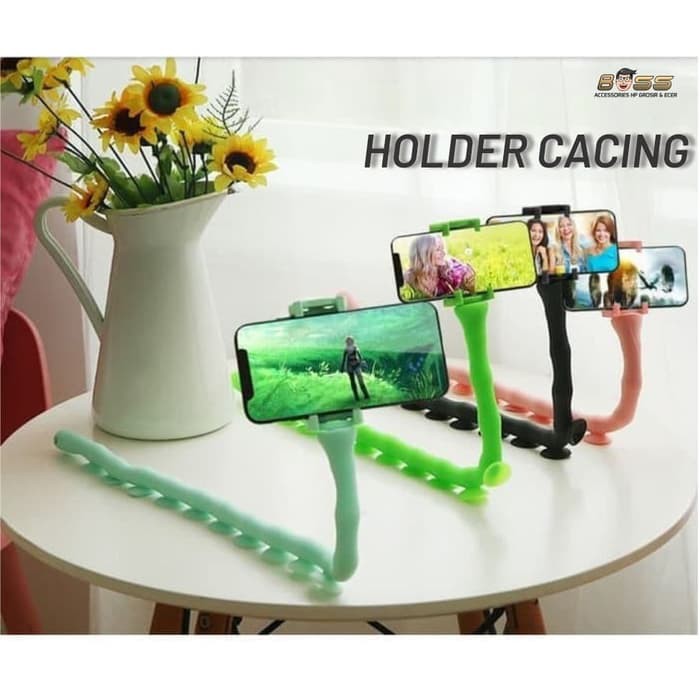 Lazypod Holder Cacing Lazy Gurita Fleksibel 360 Tripod Tik Tok Zoom HP holder mobil robot universal