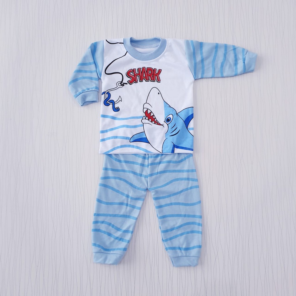 COD bayar di tempat setelan piyama anak cowo usia 0-12 bulan/ baju tidur panjang  bayi laki laki