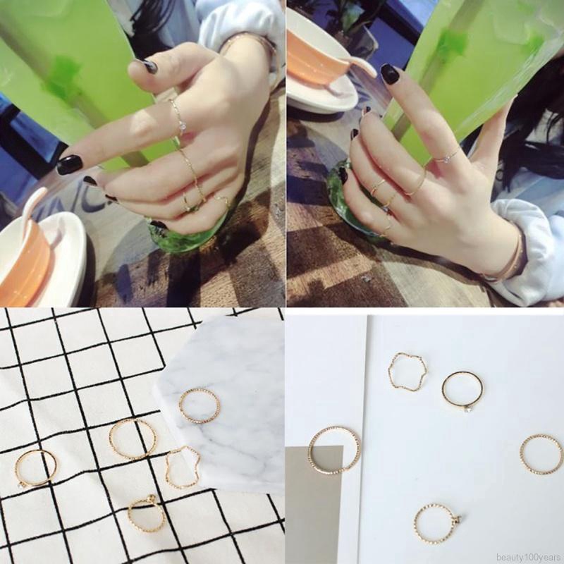 Aksesoris Fashion Wanita Cincin Wanita ab20 5PCS Korea Ring ACC