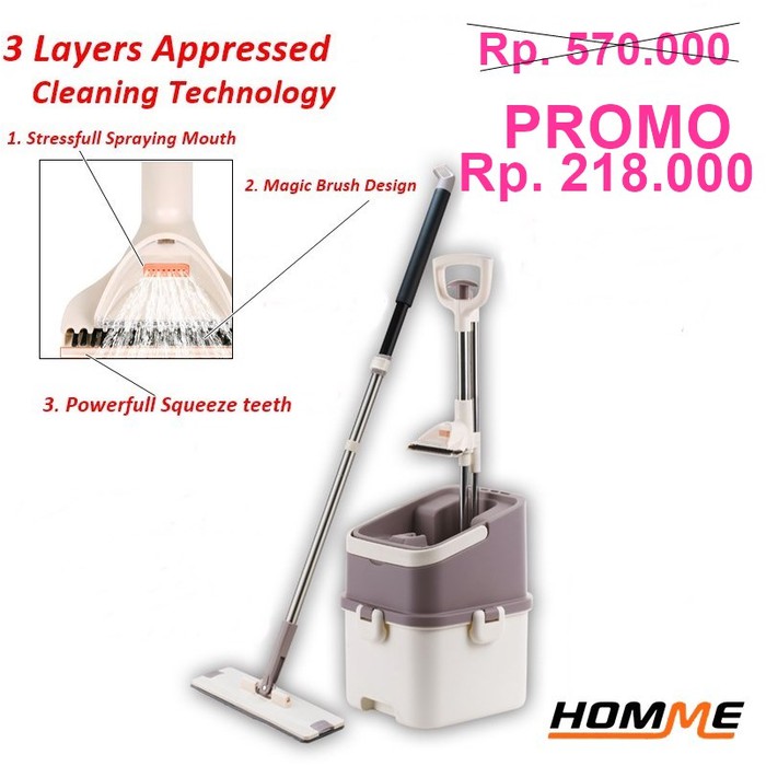 Homme Flat Mop HM-Z1 Alat Pel Pembersih Lantai