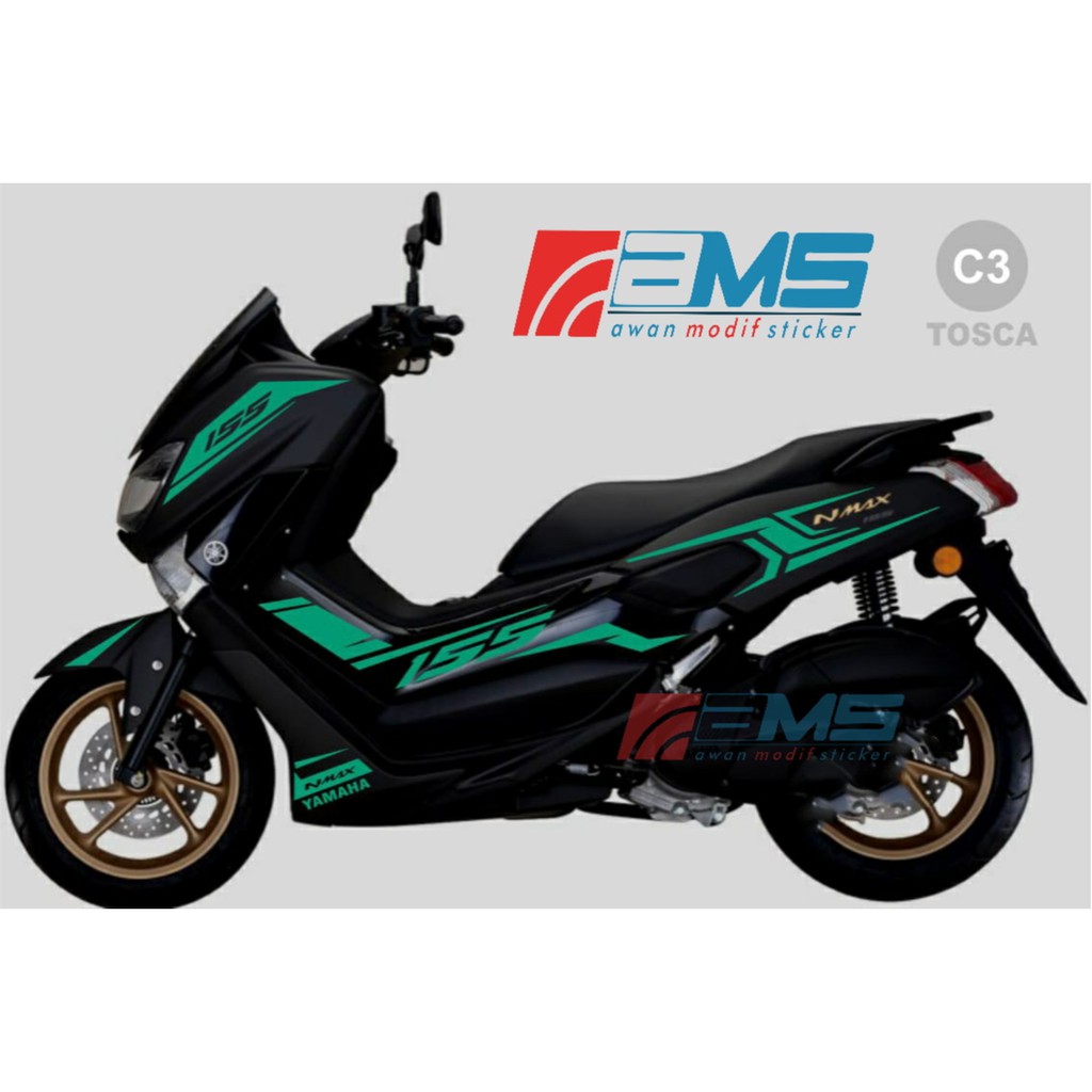 Sticker NMAX WARNA GREEN TOSCA motif 155 (KOE C)