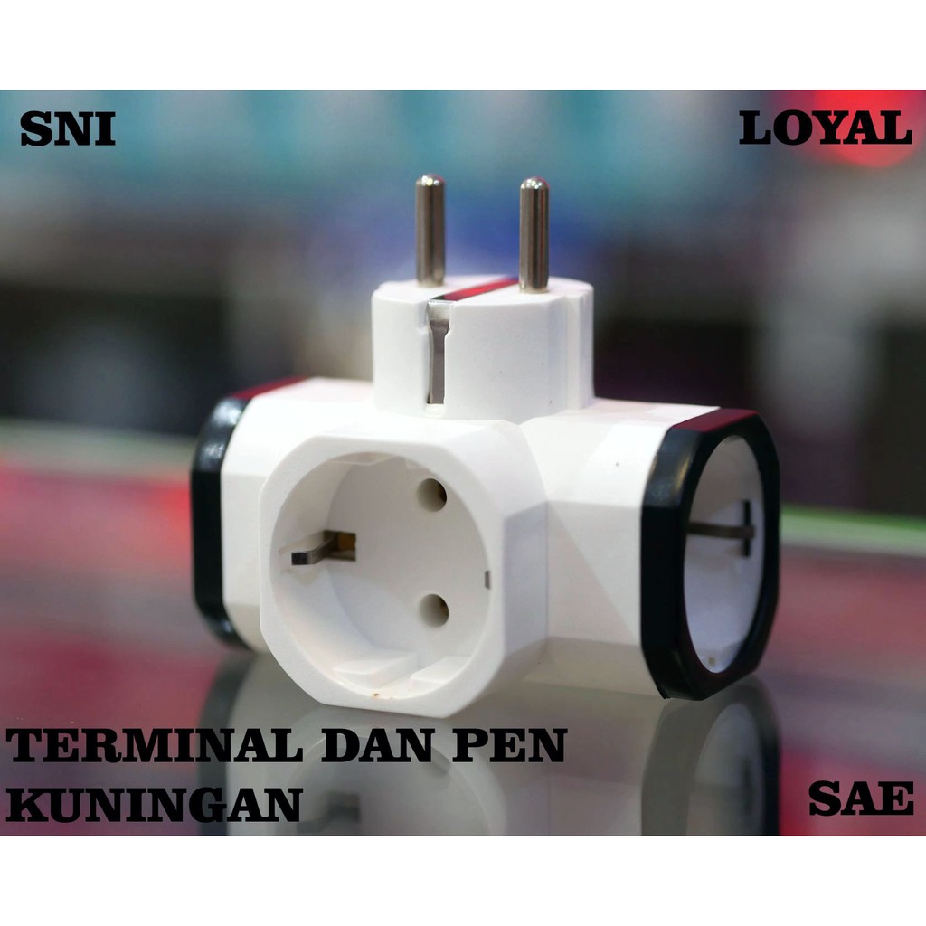 steker arde T stopkontak T arde kuningan asli loyal