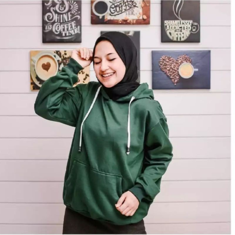 SWEATER HOODIE POLOS MODE KEKINIAN/BAHAN FLEECE/BISA COD