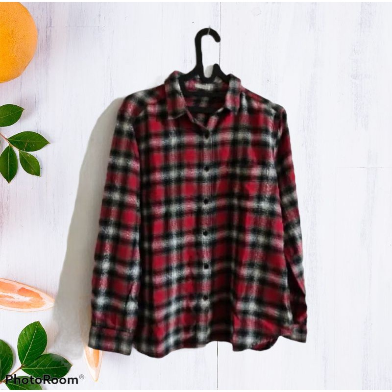 Flannel GU Second Original / Flannel GU Cewek Second Original / Flannel GU Wanita Original