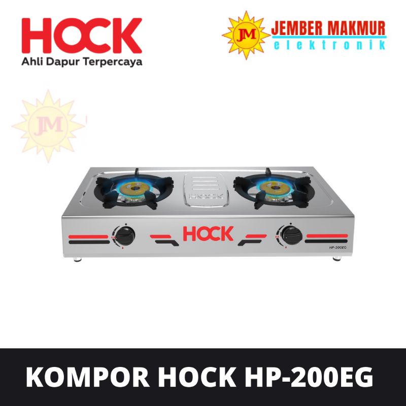 Kompor Gas 2 Tungku Hock Stainless Steel HP-200 EG